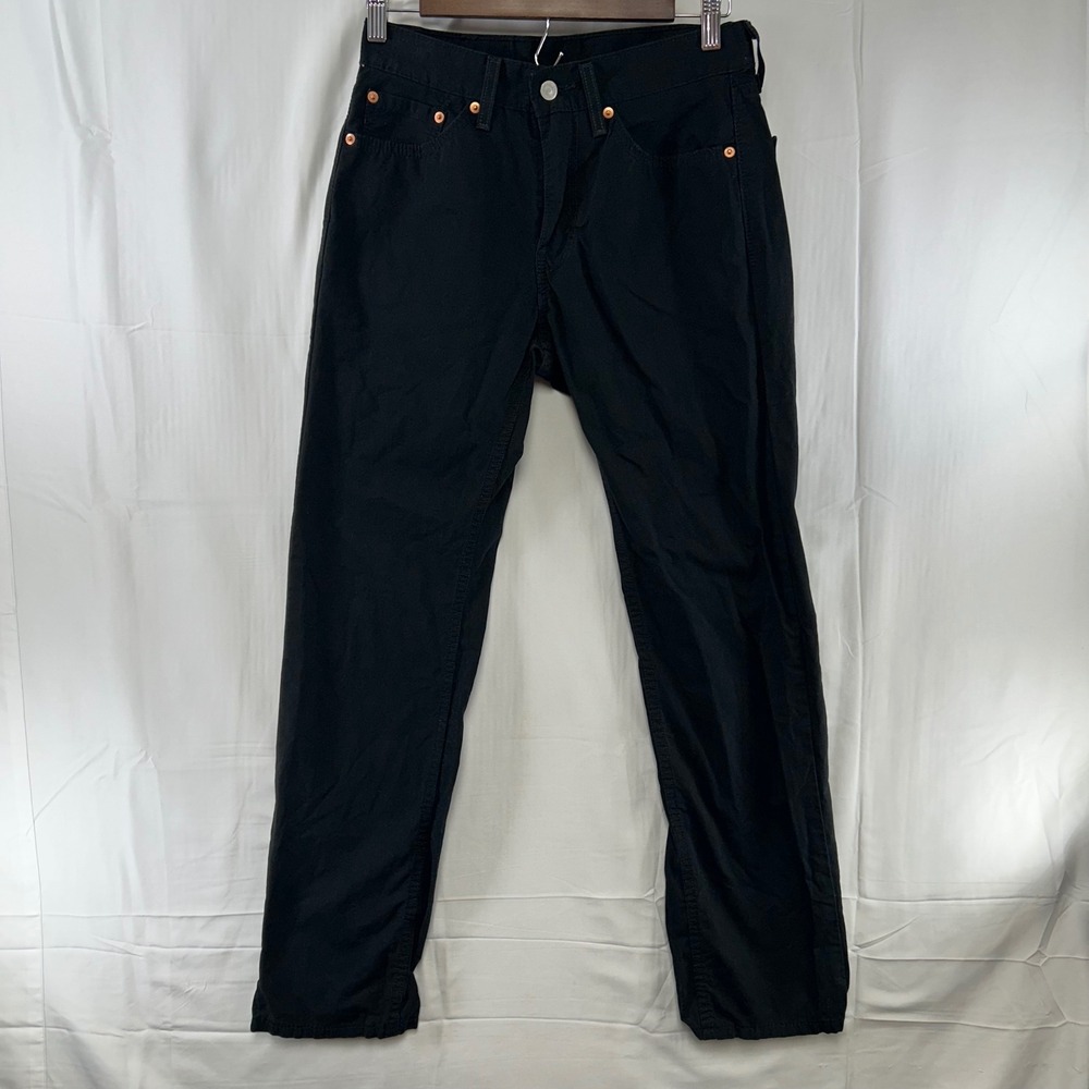 Levi's 505 Regular Fit Pants Mens W28 L30 Black Cotton Straight Leg